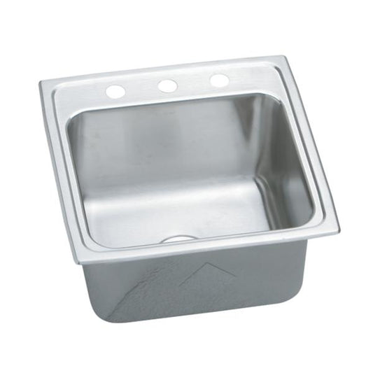 Elkay DLRQ191910 Lustertone® Classic Stainless Steel 19-1/2" x 19" x 10-1/8" Single Bowl Drop-in Laundry Sink with Quick-clip