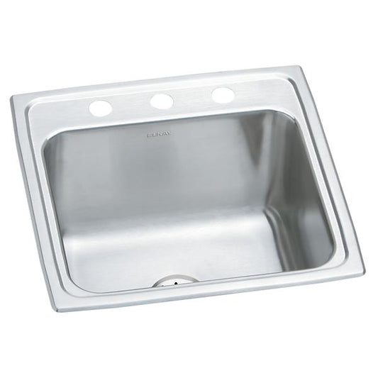 Elkay DLR191910PD Lustertone® Classic Stainless Steel 19-1/2" x 19" x 10-1/8" Single Bowl Drop-in Laundry Sink w/Perfect Drain®