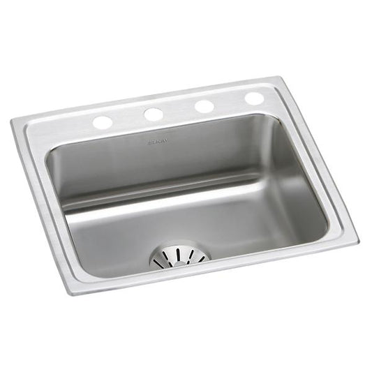 Elkay DLR221910PD Lustertone® Classic Stainless Steel 22" x 19-1/2" x 10-1/8" Single Bowl Drop-in Sink with Perfect Drain®