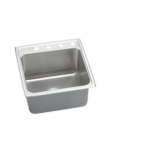 Elkay DLRQ222210 Lustertone® Classic Stainless Steel 22" x 22" x 10-1/8" Single Bowl Drop-in Sink with Quick-clip