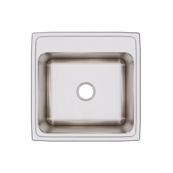 Elkay DLRQ222212 Lustertone® Classic Stainless Steel 22" x 22" x 12-1/8" 2-Hole Single Bowl Drop-in Sink with Quick-clip