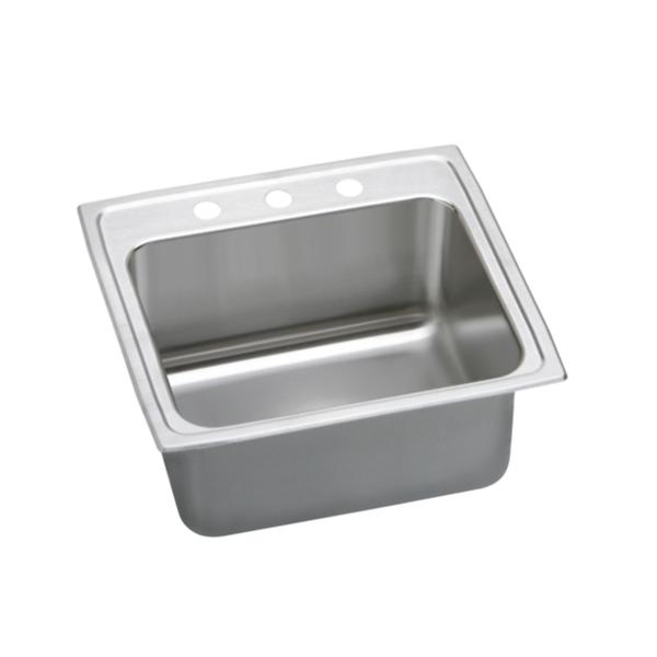 Elkay DLR252110PD Lustertone® Classic Stainless Steel 25" x 21-1/4" x 10-1/8" Single Bowl Drop-in Sink with Perfect Drain®