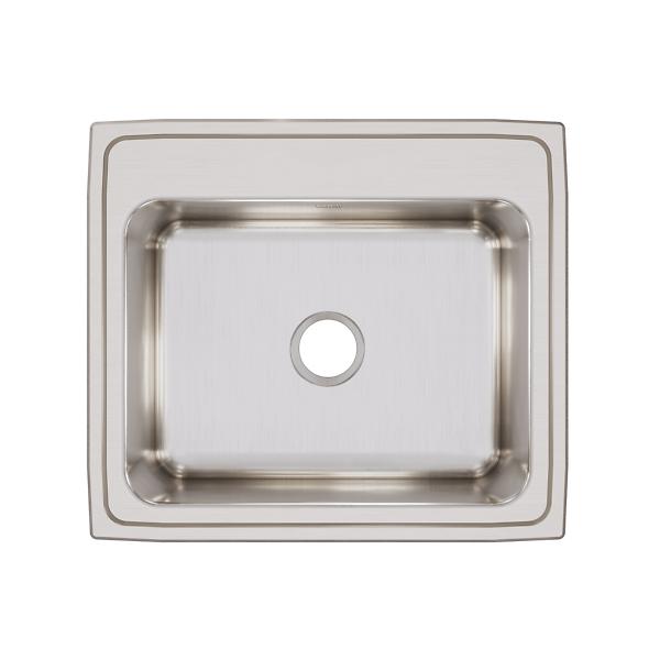Elkay DLRQ252210 Lustertone® Classic Stainless Steel 25" x 22" x 10-3/8" Single Bowl Drop-in Sink with Quick-clip