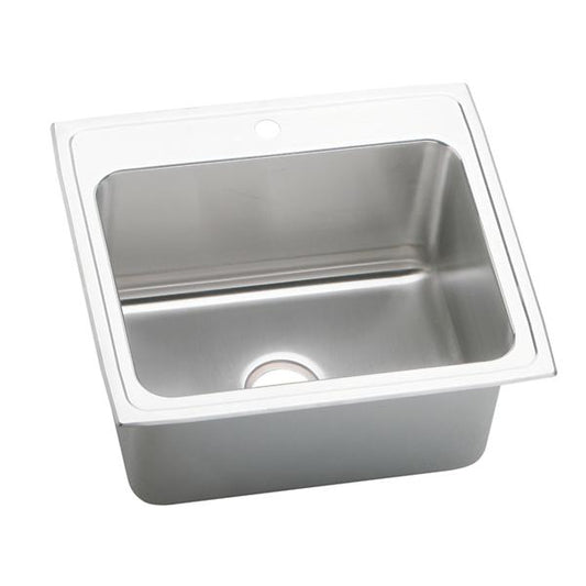 Elkay DLRQ252210 Lustertone® Classic Stainless Steel 25" x 22" x 10-3/8" Single Bowl Drop-in Sink with Quick-clip