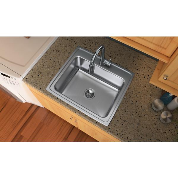 Elkay DLR252210 Lustertone® Classic Stainless Steel 25" x 22" x 10-3/8" Single Bowl Drop-in Sink