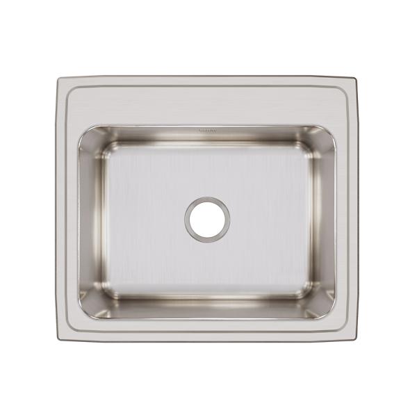 Elkay DLRQ252212 Lustertone® Classic Stainless Steel 25" x 22" x 12-1/8" Single Bowl Drop-in Sink with Quick-clip