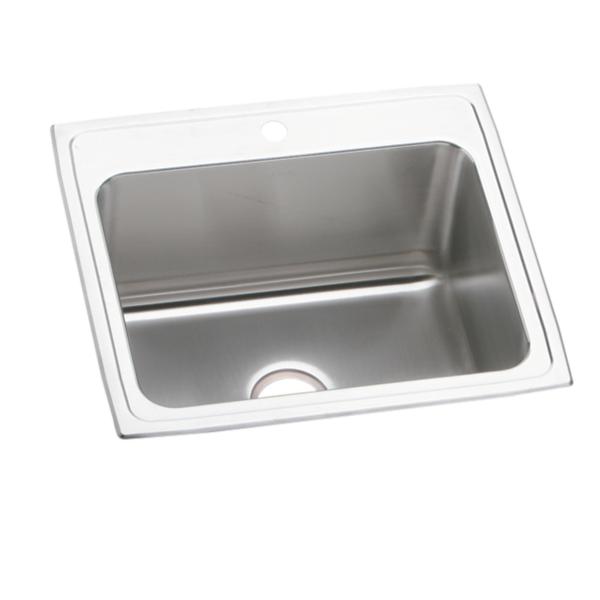 Elkay DLR252110 Lustertone® Classic Stainless Steel 25" x 21-1/4" x 10-1/8" Single Bowl Drop-in Sink
