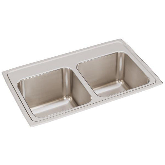 Elkay DLR291810 Lustertone® Classic Stainless Steel 29" x 18" x 10" Equal Double Bowl Drop-in Sink