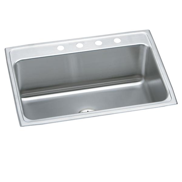 Elkay DLR312210PD Lustertone® Classic Stainless Steel 31" x 22" x 10-1/8" Single Bowl Drop-in Sink with Perfect Drain®