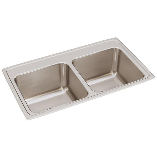 Elkay DLR331910 Lustertone® Classic Stainless Steel 33" x 19-1/2" x 10-1/8" Equal Double Bowl Drop-in Sink