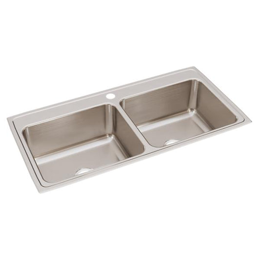 Elkay DLR432210 Lustertone® Classic Stainless Steel 43" x 22" x 10-1/8" Equal Double Bowl Drop-in Sink