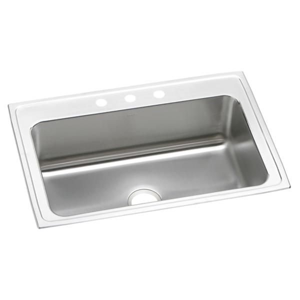 Elkay DLRS332210 Lustertone Classic Stainless Steel 33" x 22" x 10-1/8" Single Bowl Drop-in Sink