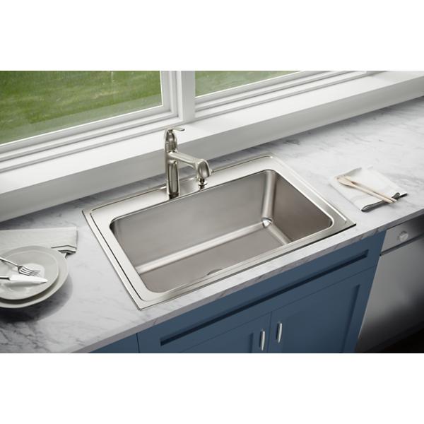 Elkay DLRS332212 Lustertone® Classic Stainless Steel 33" x 22" x 11-5/8" Single Bowl Drop-in Sink