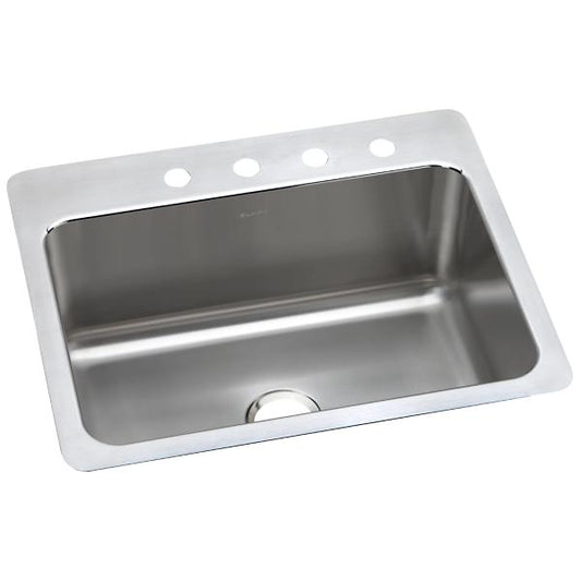 Elkay DLSR272210 Lustertone Classic Stainless Steel 27" x 22" x 10" Single Bowl Dual Mount Sink