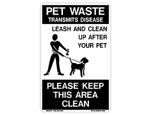 Dogipot 1203N-BLACK Aluminum Dogipot® On-Leash Pet Sign - Black