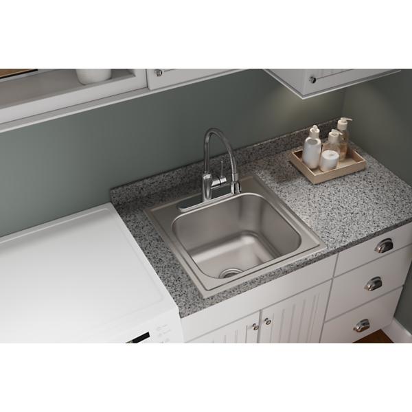 Elkay DPC1202010 Dayton® Stainless Steel 20" x 20" x 10-1/8" Single Bowl Drop-in Laundry Sink