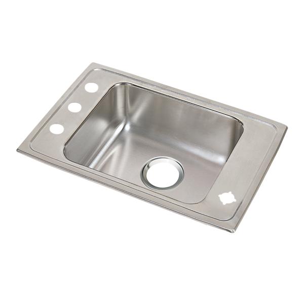 Elkay DRKR2517 Lustertone® Classic Stainless Steel 25" x 17" x 7-5/8" Single Bowl Drop-in Classroom Sink