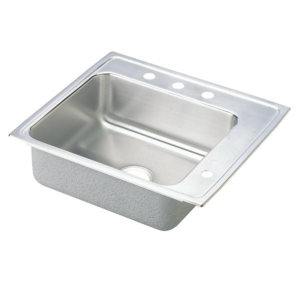 Elkay DRKAD222050L Lustertone Classic Stainless Steel 22" x 19-1/2" x 5" Single Bowl Drop-in Classroom ADA Sink