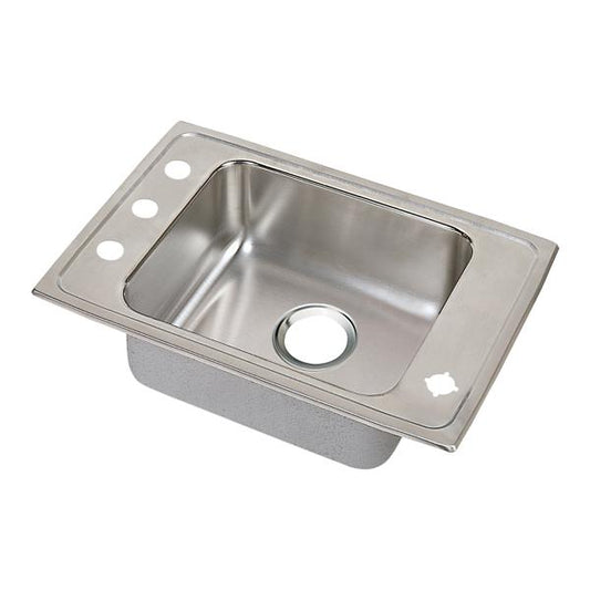 Elkay DRKADQ251750 Lustertone® Classic Stainless Steel 25" x 17" x 5" Single Bowl Drop-in Classroom ADA Sink with Quick-clip