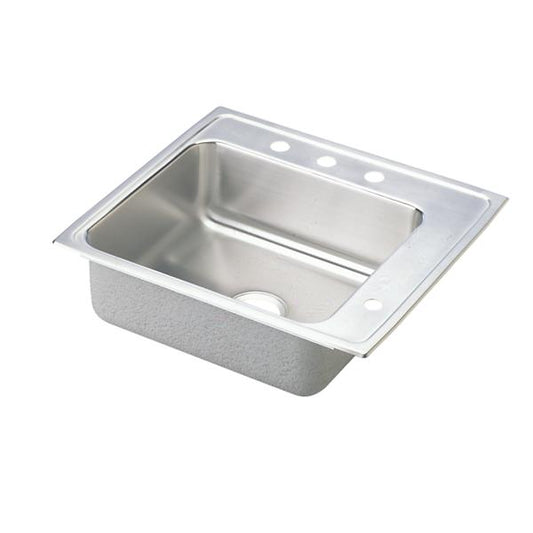 Elkay DRKADQ252265R Lustertone® Classic Stainless Steel 25" x 22" x 6-1/2" Single Bowl Drop-in Classroom ADA Sink