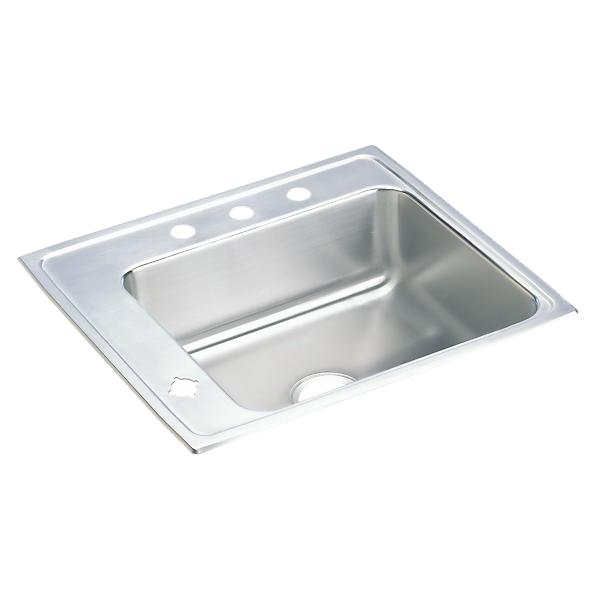 Elkay DRKR2220L Lustertone® Classic Stainless Steel 22" x 19-1/2" x 7-1/2" Single Bowl Drop-in Classroom Sink