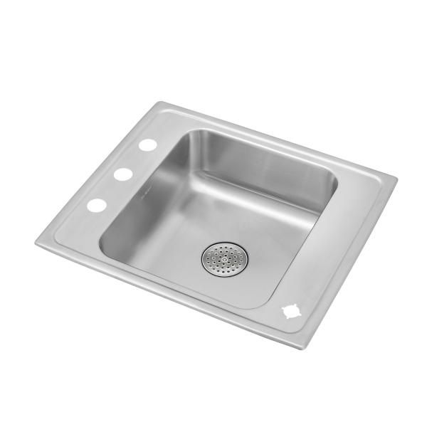 Elkay DRKR2220PD Lustertone® Classic Stainless Steel 22" x 19-1/2" x 7-1/2" Single Classroom Sink w/Perfect Drain® Grid