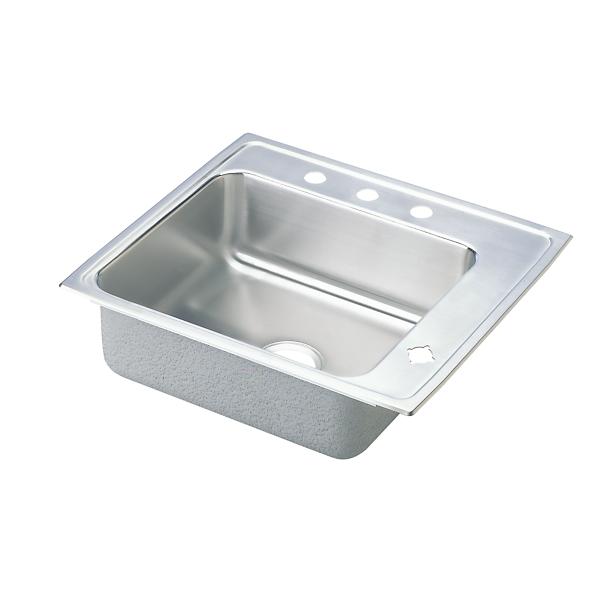 Elkay DRKRQ2220R4 Lustertone® Classic Stainless Steel 22" x 19-1/2" x 7-1/2" Single Bowl Drop-in Classroom Sink with Quick-clip