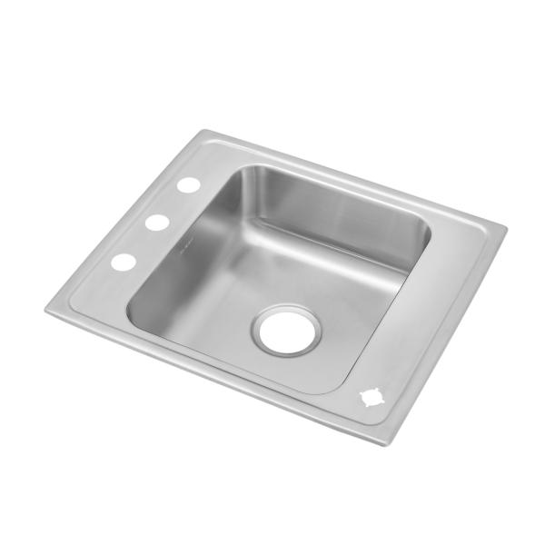 Elkay DRKR2220 Lustertone® Classic Stainless Steel 22" x 19-1/2" x 7-1/2" Single Bowl Drop-in Classroom Sink