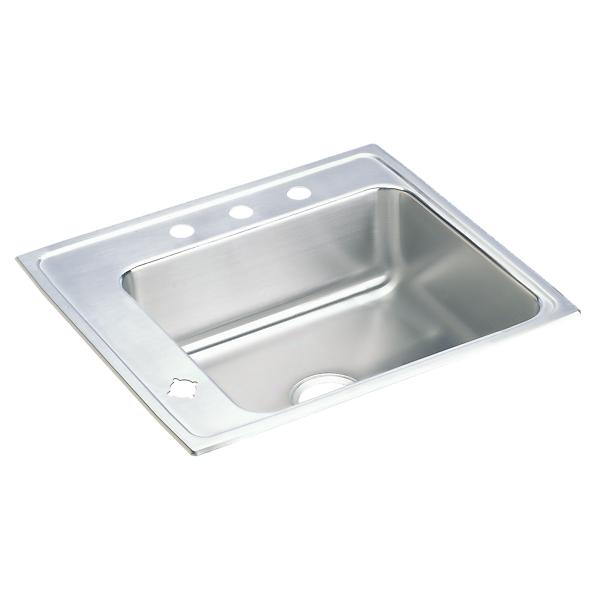 Elkay DRKR2522L4 Lustertone® Classic Stainless Steel 25" x 22" x 7-5/8" Single Bowl Drop-in Classroom Sink