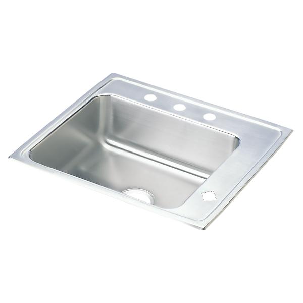 Elkay DRKR2220R Lustertone® Classic Stainless Steel 22" x 19-1/2" x 7-1/2" Single Bowl Drop-in Classroom Sink