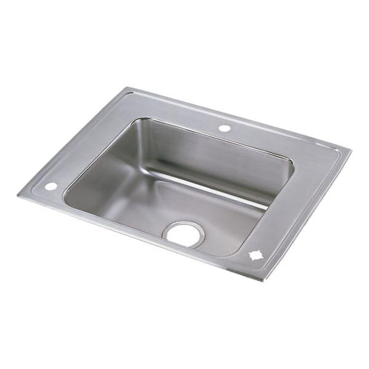 Elkay DRKAD282240RC Lustertone® Classic Stainless Steel 28" x 22" x 4" Single Bowl Drop-in Classroom ADA Sink+Faucet/Bubbler Kit