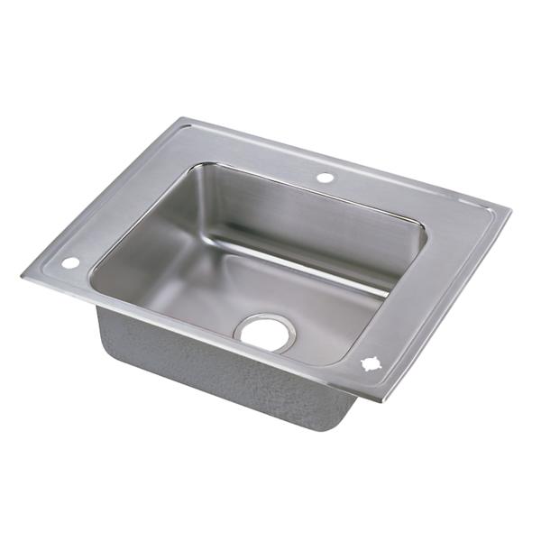 Elkay DRKAD282255RC Lustertone® Classic Stainless Steel 28" x 22" x 5-1/2" Single Bowl Drop-in Classroom ADA Sink Kit