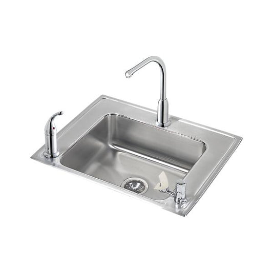 Elkay DRKAD282265RC Lustertone® Classic Stainless Steel 28" x 22" x 6-1/2" Single Bowl Drop-in Classroom ADA Sink Kit