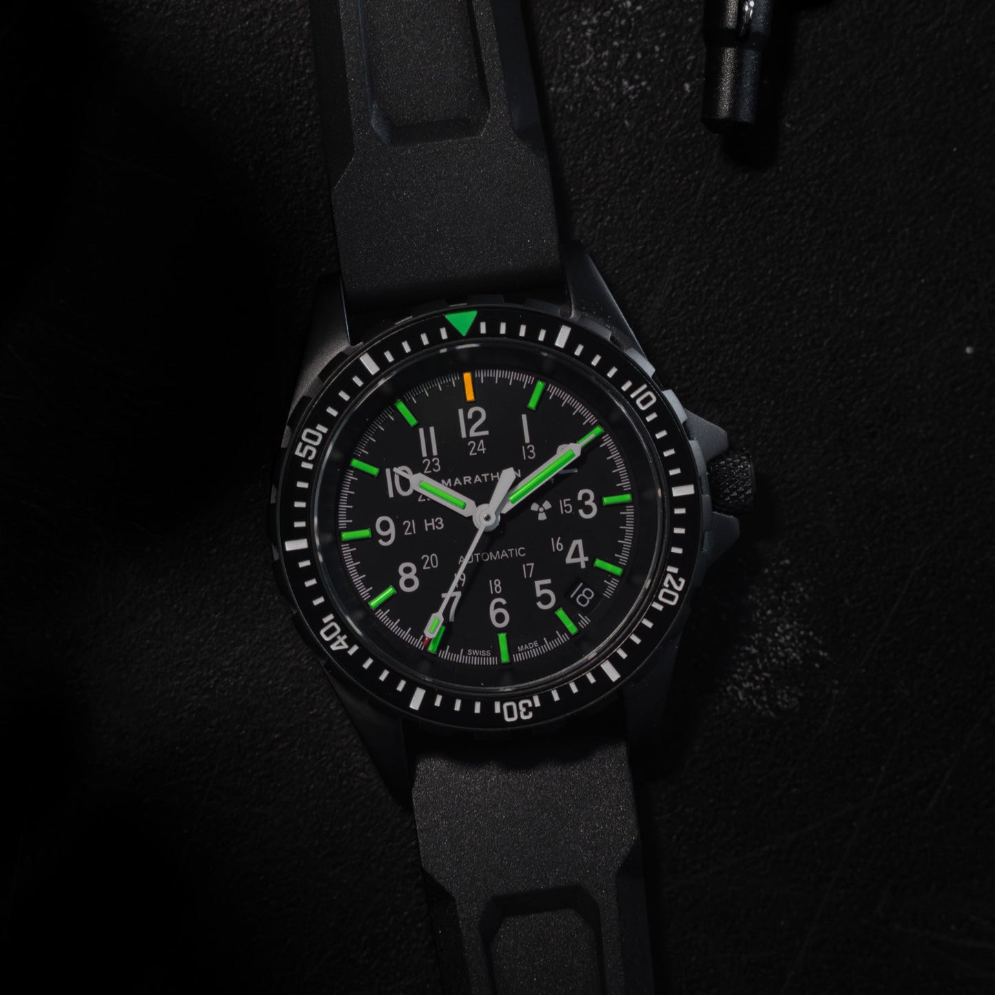 Marathon WW194026BK-0130 GSAR,36mm, on Anthracite Rubber Strap, SW200-1 Movement with Date