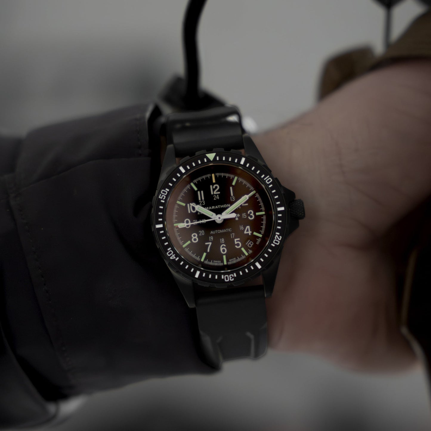 Marathon WW194026BK-0130 GSAR,36mm, on Anthracite Rubber Strap, SW200-1 Movement with Date