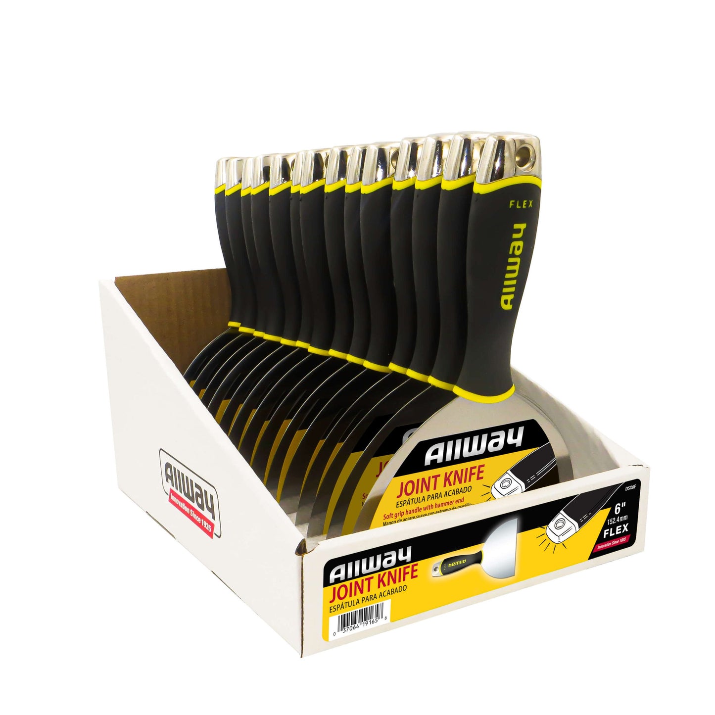 Allway DSX6F-DSP 14-Piece 6″ Flex Soft-Grip Joint Knife Display