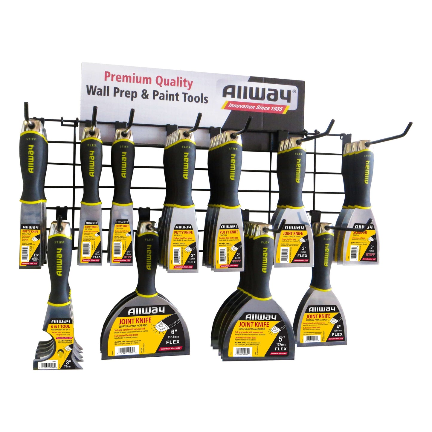 Allway DSXW11 55-Piece Soft-Grip Joint Knife Merchandiser