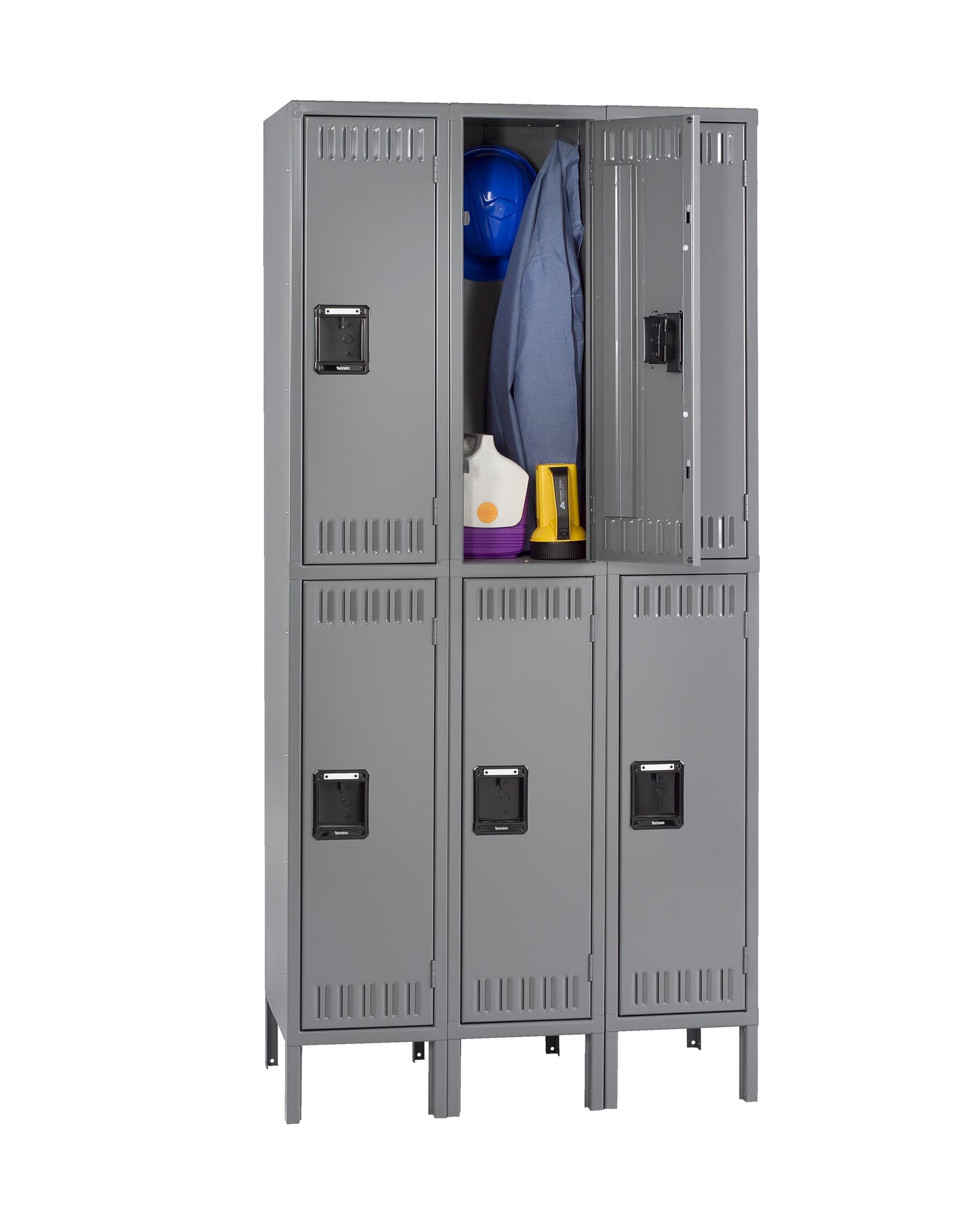 Tennsco DTS-121236-3 Double Tier Locker - Three Wide With Legs (Assembled)