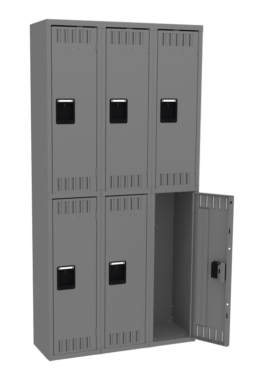 Tennsco DTS-121236-C Double Tier Locker - Three Wide, No Legs (Assembled)