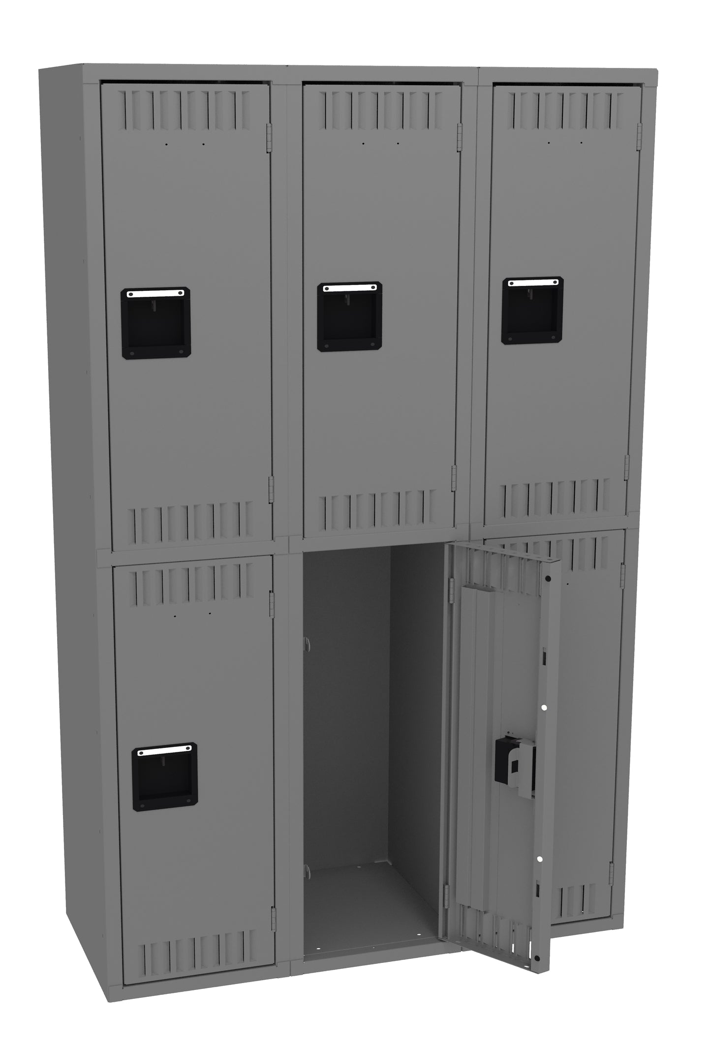 Tennsco DTK-151836-C Double Tier Locker - Three Wide, No Legs (Unassembled)