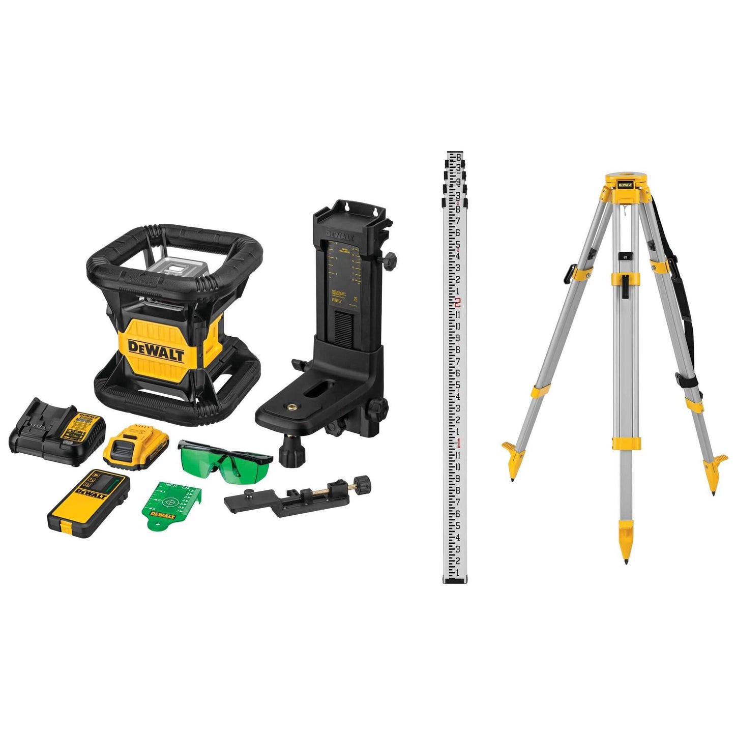 Dewalt DW079LGK 20V Max* Green Tough Rotary Laser Kit