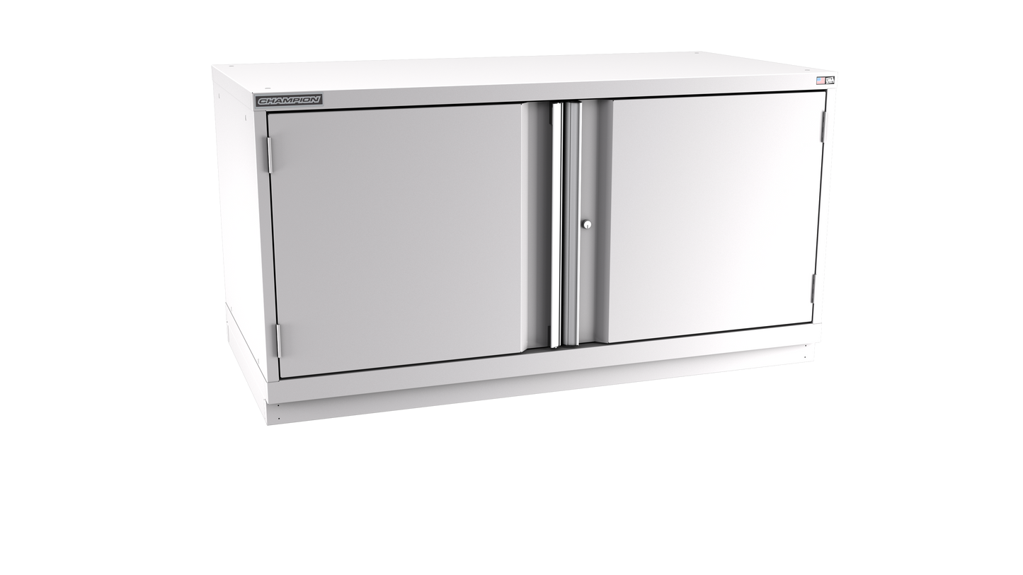Champion Tool Storage DW1200-2FDIL-FTB-LG 2-Door Standard Depth Modular Cabinet DW1200 | 56-1/2"W x 29-7/8"H x 28-1/2"D, Light Gray