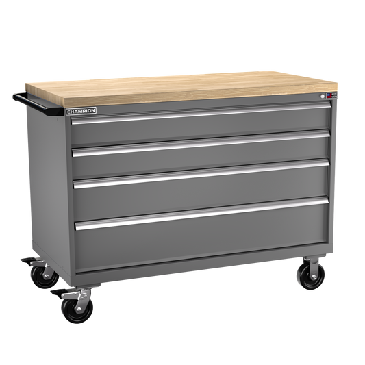 Champion Tool Storage DW1500-0401IL-MB8-BBT-DG 4-Drawer Standard Depth Mobile Modular Cabinet DW0401IL | 56-1/2"W x 43-1/4"H x 28-1/2"D, Dark Gray