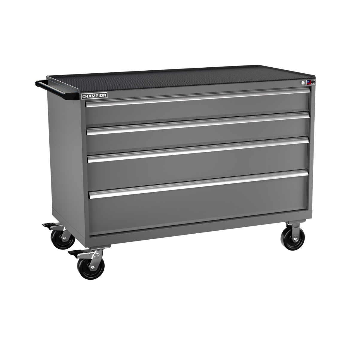 Champion Tool Storage DW1500-0401IL-MB8-RT-DG 4-Drawer Standard Depth Mobile Modular Cabinet DW0401IL | 56-1/2"W x 42-1/4"H x 28-1/2"D, Dark Gray