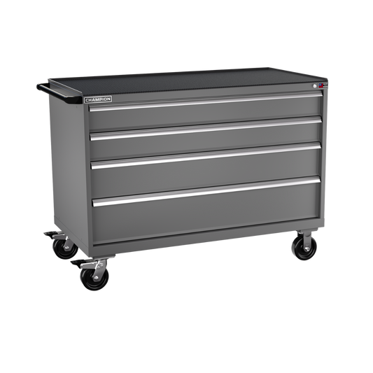 Champion Tool Storage DW1500-0401IL-MB8-RT-DG 4-Drawer Standard Depth Mobile Modular Cabinet DW0401IL | 56-1/2"W x 42-1/4"H x 28-1/2"D, Dark Gray