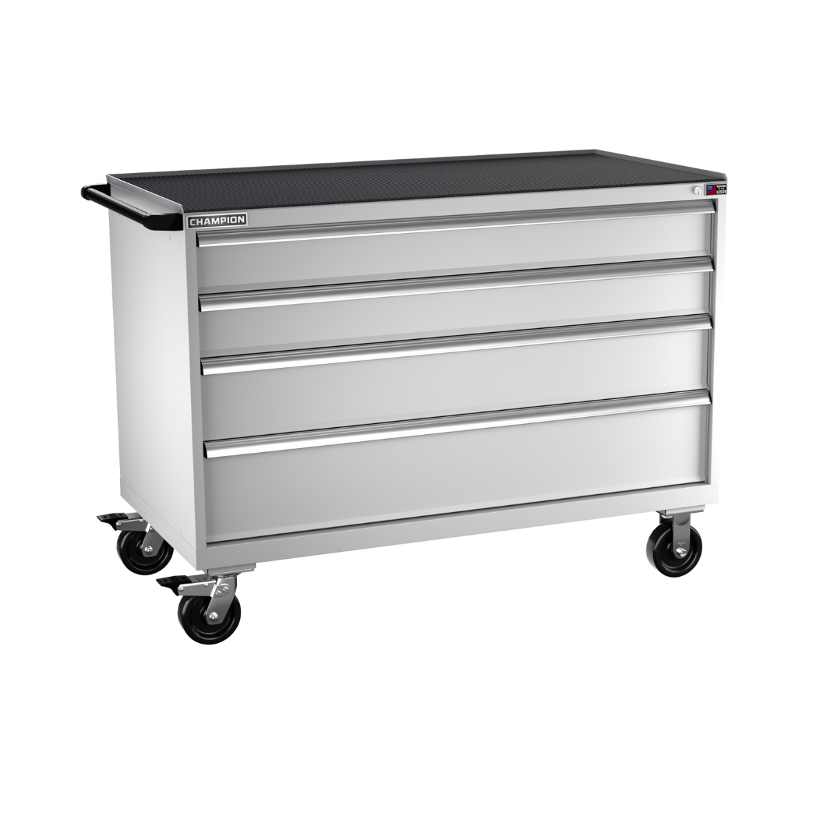 Champion Tool Storage DW1500-0401IL-MB8-RT-LG 4-Drawer Standard Depth Mobile Modular Cabinet DW0401IL | 56-1/2"W x 42-1/4"H x 28-1/2"D, Light Gray