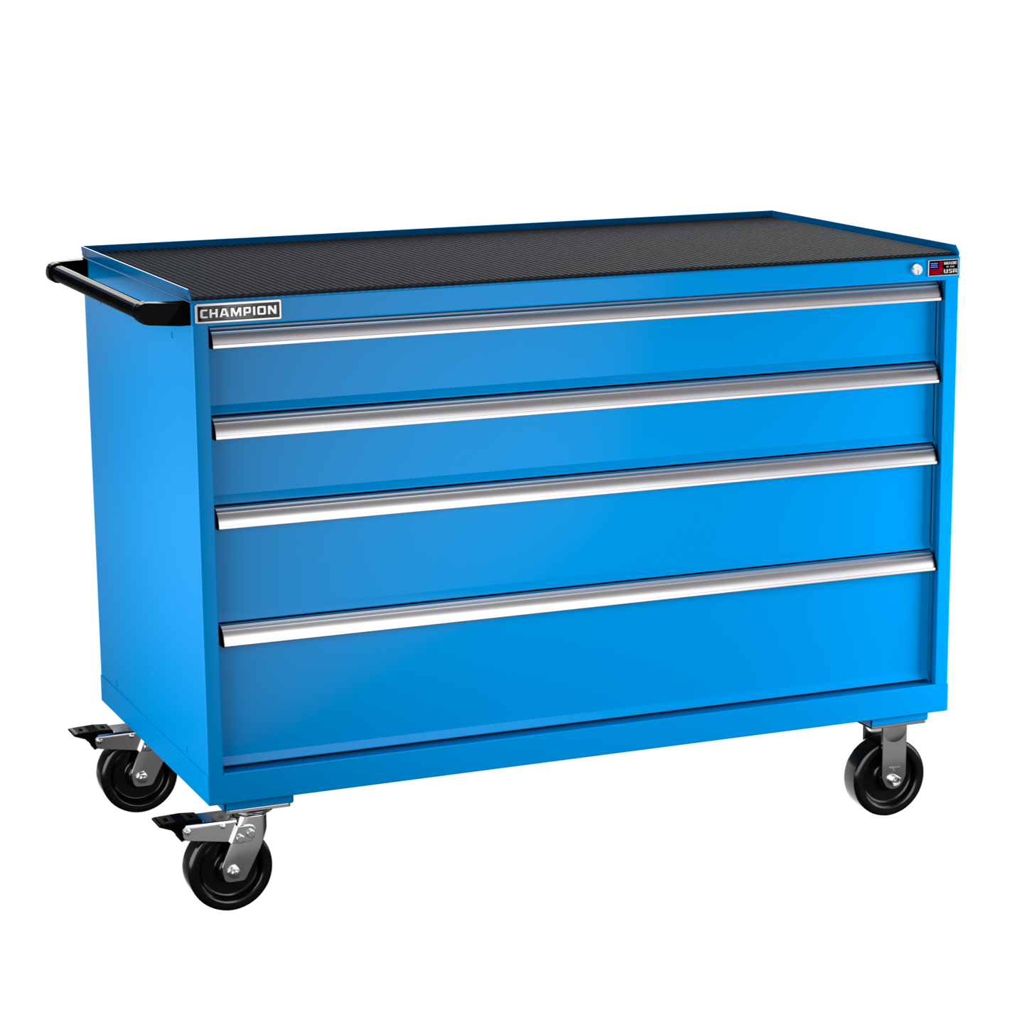 Champion Tool Storage DW1500-0401ILC-MB8-RT-BB 4-Drawer Standard Depth Mobile Modular Cabinet DW0401ILC | 56-1/2"W x 42-1/4"H x 28-1/2"D, Bright Blue