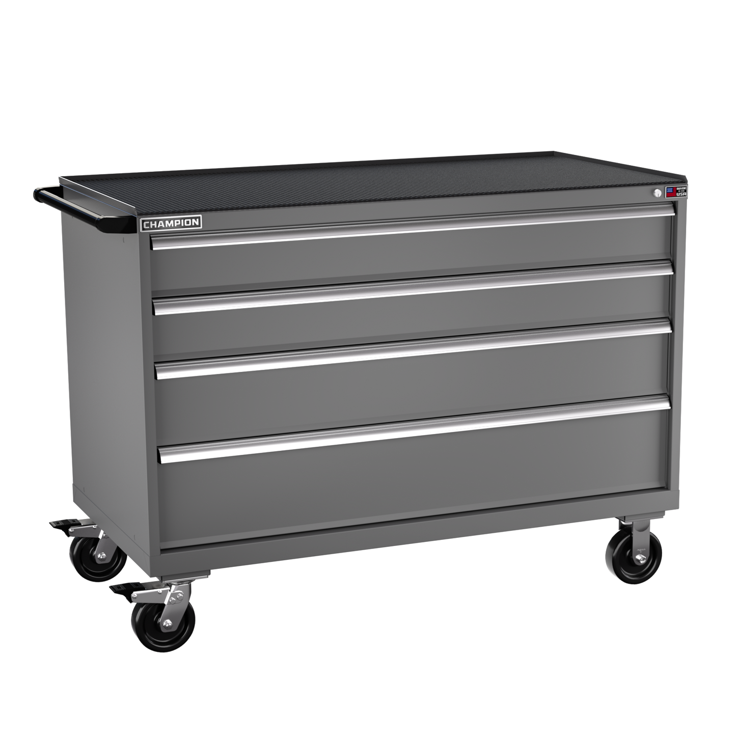 Champion Tool Storage DW1500-0401ILC-MB8-RT-DG 4-Drawer Standard Depth Mobile Modular Cabinet DW0401ILC | 56-1/2"W x 42-1/4"H x 28-1/2"D, Dark Gray