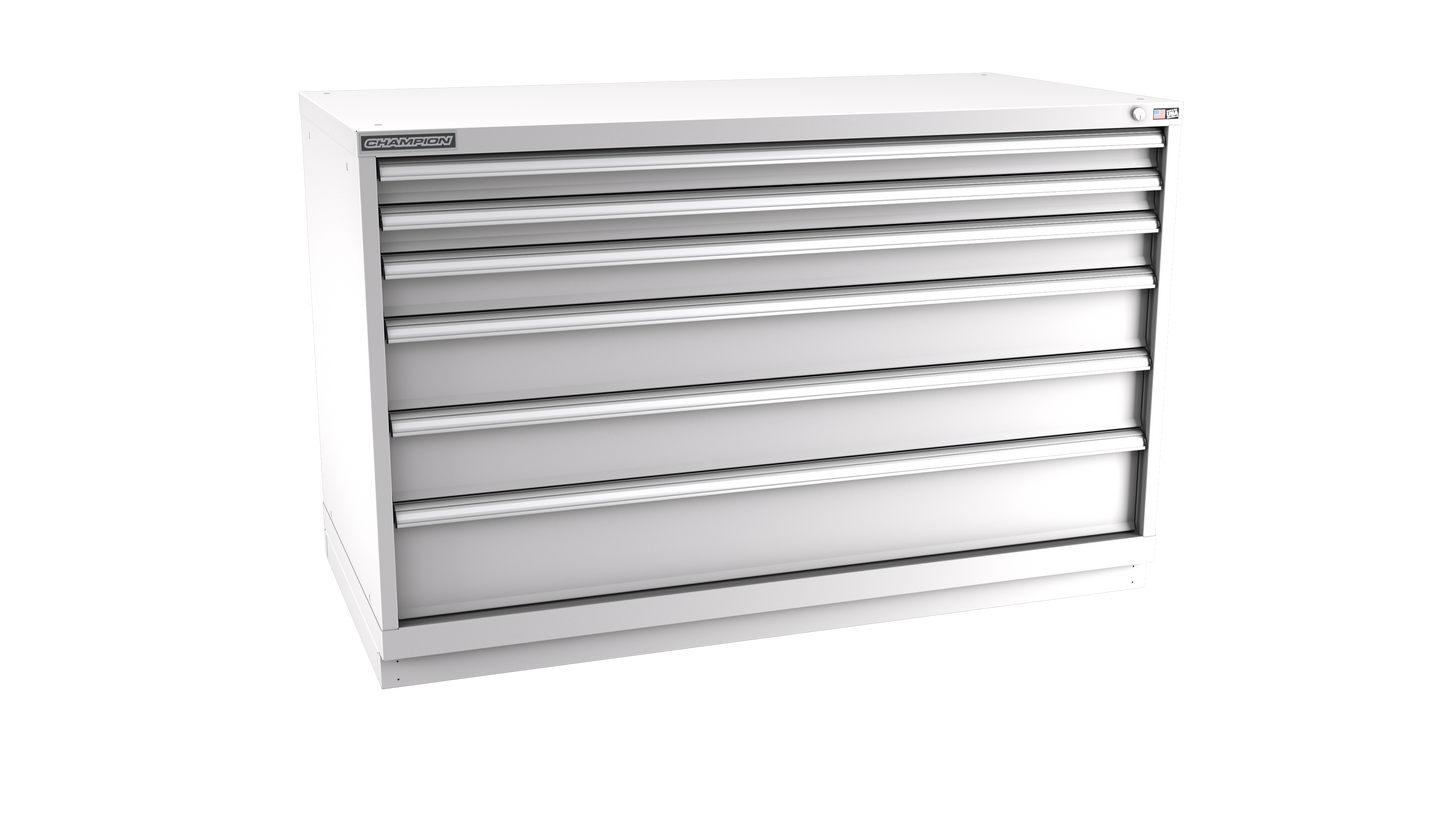 Champion Tool Storage DW1500-0601-ILC-FTB-LG 6-Drawer Standard Depth Modular Cabinet DW0601 | 56-1/2"W x 35-7/8"H x 28-1/2"D, Light Gray
