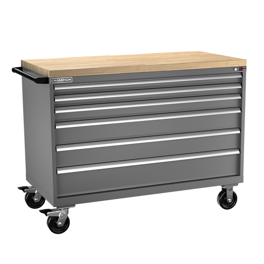 Champion Tool Storage DW1500-0601IL-MB8-BBT-DG 6-Drawer Standard Depth Mobile Modular Cabinet DW0601IL | 56-1/2"W x 43-1/4"H x 28-1/2"D, Dark Gray